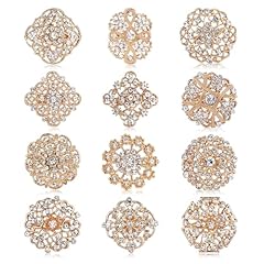 Gold rhinestone brooch for sale  Delivered anywhere in UK
