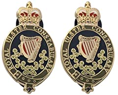 Tanto Badges 2 x ROYAL ULSTER CONSTABULARY RUC ENAMEL, used for sale  Delivered anywhere in UK