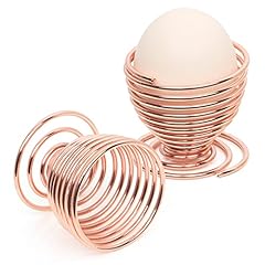 TRIXES 2 x Rose Gold Egg Cups - Spiral Spring Steel for sale  Delivered anywhere in UK
