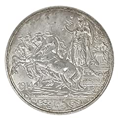 vinciann Moneta Copia Italia 5 Lire 1914 Quadriga Briosa Vittorio Emanuele III 38.00mm usato  Spedito ovunque in Italia 