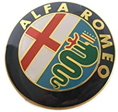 Usato, 2 Fregi Stemma Alfa Romeo Oro Logo 74mm Cofano Anteriore Posteriore Emblema Gold 147 156 159 Brera Mito METALLO usato  Spedito ovunque in Italia 