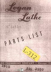 Logan 1915, 1920 11", Lathe Parts LIst Manual for sale  Delivered anywhere in USA 