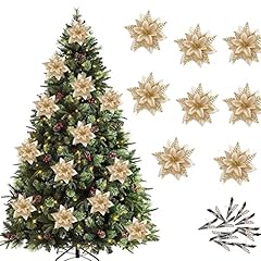 12pcs christmas poinsettia for sale  Delivered anywhere in UK