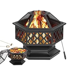 Portable Outdoor Fire Pit, Hexagonal Garden Patio Heater for sale  Delivered anywhere in Ireland