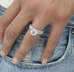 Moissanite rings 2pcs for sale  Delivered anywhere in USA 