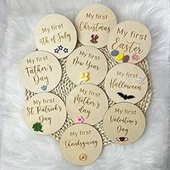 Wooden baby milestone for sale  Delivered anywhere in USA 
