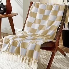 Checkered boho beige for sale  Delivered anywhere in USA 