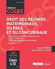 Droit régimes matrimoniaux d'occasion  Livré partout en France