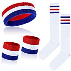 Pcs striped sweatband for sale  Delivered anywhere in USA 