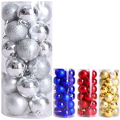 Silver christmas baubles for sale  Delivered anywhere in UK