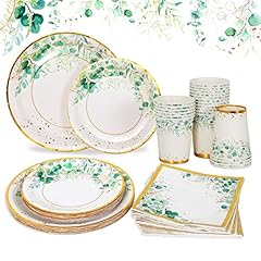 Green paper plates for sale  Delivered anywhere in Ireland