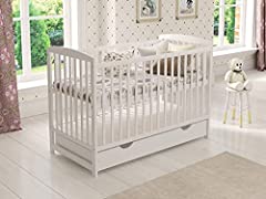 JACOB Wooden Baby Cot Bed 120x60cm FREE Deluxe Aloe for sale  Delivered anywhere in UK