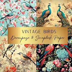 Vintage birds decoupage for sale  Delivered anywhere in UK