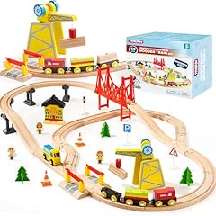 60pcs wooden train for sale  Delivered anywhere in USA 