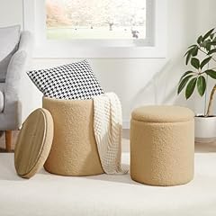 Boucle round ottoman for sale  Delivered anywhere in USA 