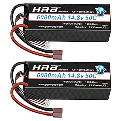 HRB 2PCS 4S 6000mah 14.8V 50C High Capacity Lipo Battery for sale  Delivered anywhere in USA 