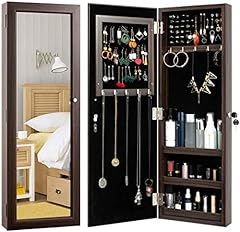 BEJOY Marble Field Mirrored Jewelry Cabinet Lockable for sale  Delivered anywhere in UK