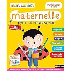 Cahier maternelle programme d'occasion  Livré partout en Belgiqu