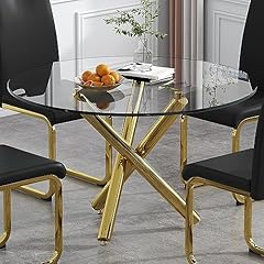 Round glass dining for sale  Delivered anywhere in USA 