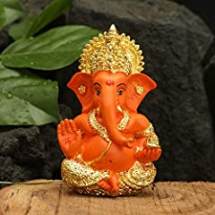 CraftVatika Gold Plated Red Terracotta Ganesha Statue for sale  Delivered anywhere in Canada
