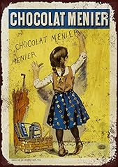 Panneau vintage rétro Chocolat Menier 25,4 x 20,3 cm d'occasion  Livré partout en France