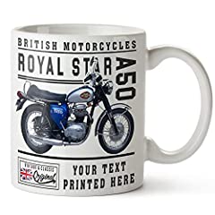 Used, Personalised Motorbike Royal Star Mug BSA A50 Cup Tea for sale  Delivered anywhere in UK