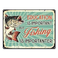Vintage fishing sign for sale  Delivered anywhere in USA 