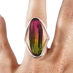 Watermelon tourmaline ring for sale  Delivered anywhere in UK