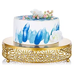 NUPTIO 30cm Gold Cake Stand, Simple Style Metal Round for sale  Delivered anywhere in UK