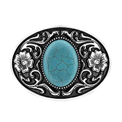 QUKE American Western Cowboy Turquoise Stone Belt Buckle for sale  Delivered anywhere in USA 