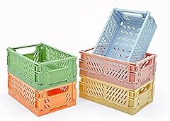 5-Pack Pastel Crates, Mini Plastic Baskets for Organizing for sale  Delivered anywhere in USA 