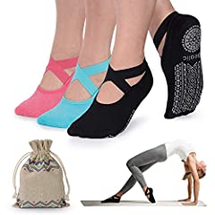 Ozaiic Yoga Socks for Women Non-Slip Grips & Straps, for sale  Delivered anywhere in UK