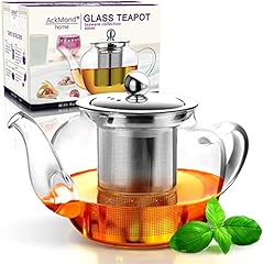 AckMond 600 ml Clear Glass Teapot in Apple Shape with for sale  Delivered anywhere in UK