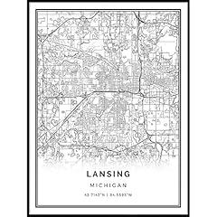 Lansing map poster for sale  Delivered anywhere in USA 