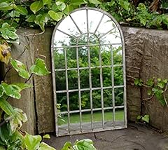 Grande finestra ad arco metallo invecchiato rustico parete specchio decorazione casa o giardino usato  Spedito ovunque in Italia 