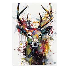 Abstract vibrant stag for sale  Delivered anywhere in UK