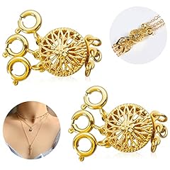 3 Layered Necklace Spacer Clasps, 2 Pieces Gold Multi for sale  Delivered anywhere in UK
