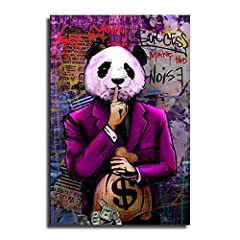 ZLQEESAA Monopolys Graffiti Money Dollar Panda Canvas for sale  Delivered anywhere in Canada