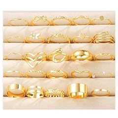 25pcs gold ring for sale  Delivered anywhere in UK