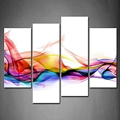 4 Panel Wall Art Fresh Look Color Abstract Smoke Colorful, used for sale  Delivered anywhere in Canada