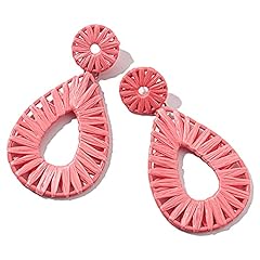 Boho raffia earrings for sale  Delivered anywhere in USA 