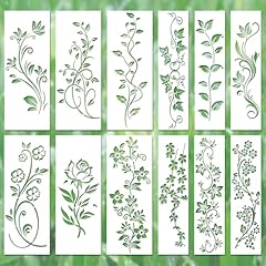 12pcs pochoir feuille d'occasion  Livré partout en France