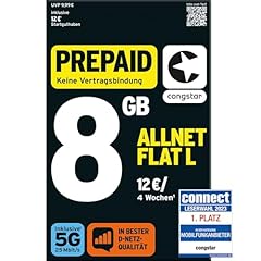 Congstar prepaid allnet gebraucht kaufen  Wird an jeden Ort in Deutschland