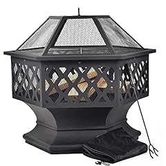 Fire Pit, Black Steel Garden Heater/Burner for Wood for sale  Delivered anywhere in Canada