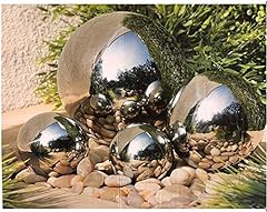 Used, 4 PC Steel Gazing Balls Silver Mirror Garden Lawn Sphere for sale  Delivered anywhere in UK