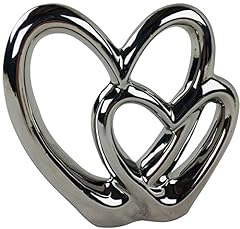 Double heart silver for sale  Delivered anywhere in UK
