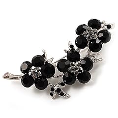 Diamante floral brooch for sale  Delivered anywhere in UK