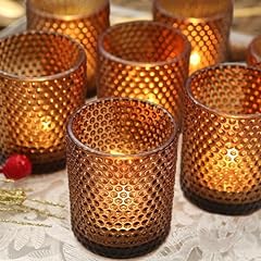 Vintage amber votive for sale  Delivered anywhere in USA 