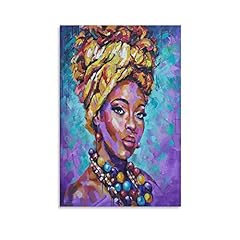 African Woman Canvas Painting African Lady Portrait for sale  Delivered anywhere in Canada