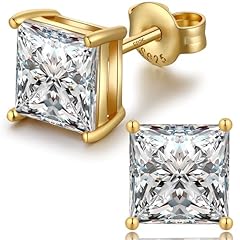 Square earrings gold for sale  Delivered anywhere in UK
